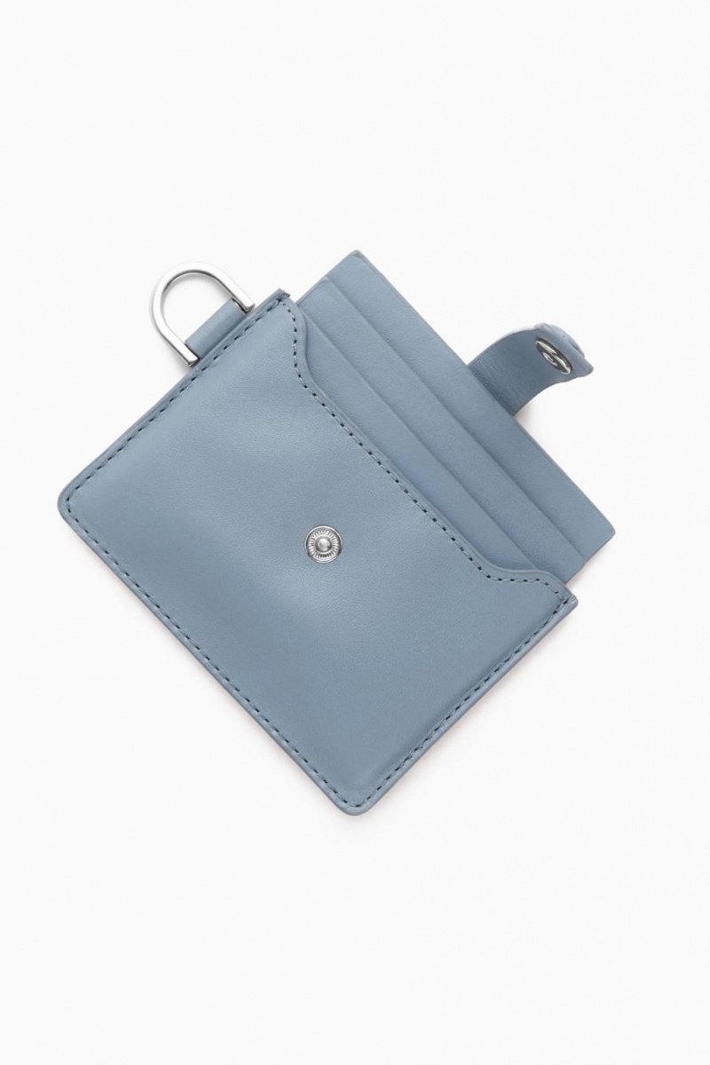 COS Bőr Lanyard Cardholder Táska Férfi Világos Kék | EZA-590862