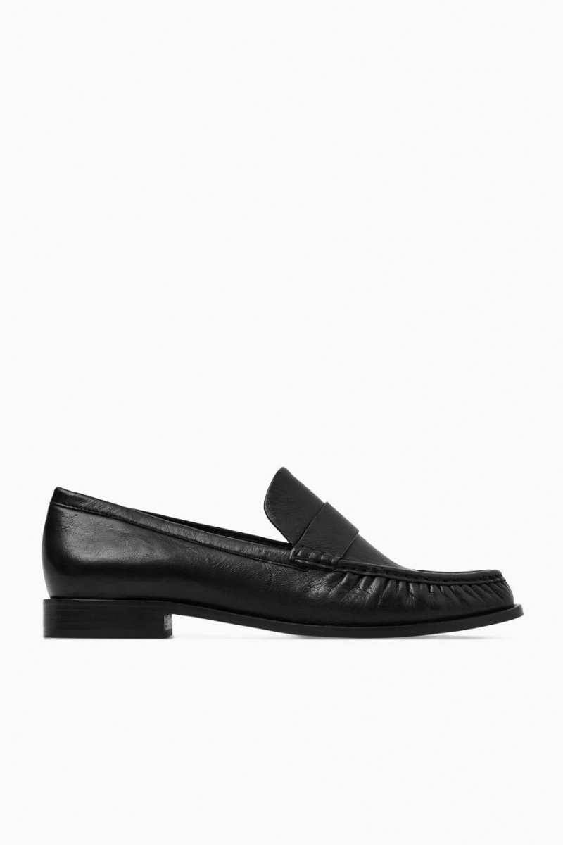 COS Bőr Loafers Női Fekete | VMN-932140