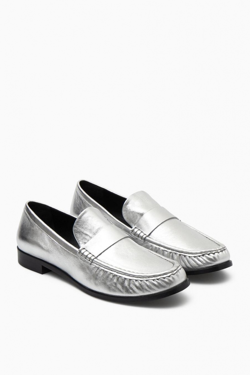 COS Bőr Loafers Női Titán | JQP-547698