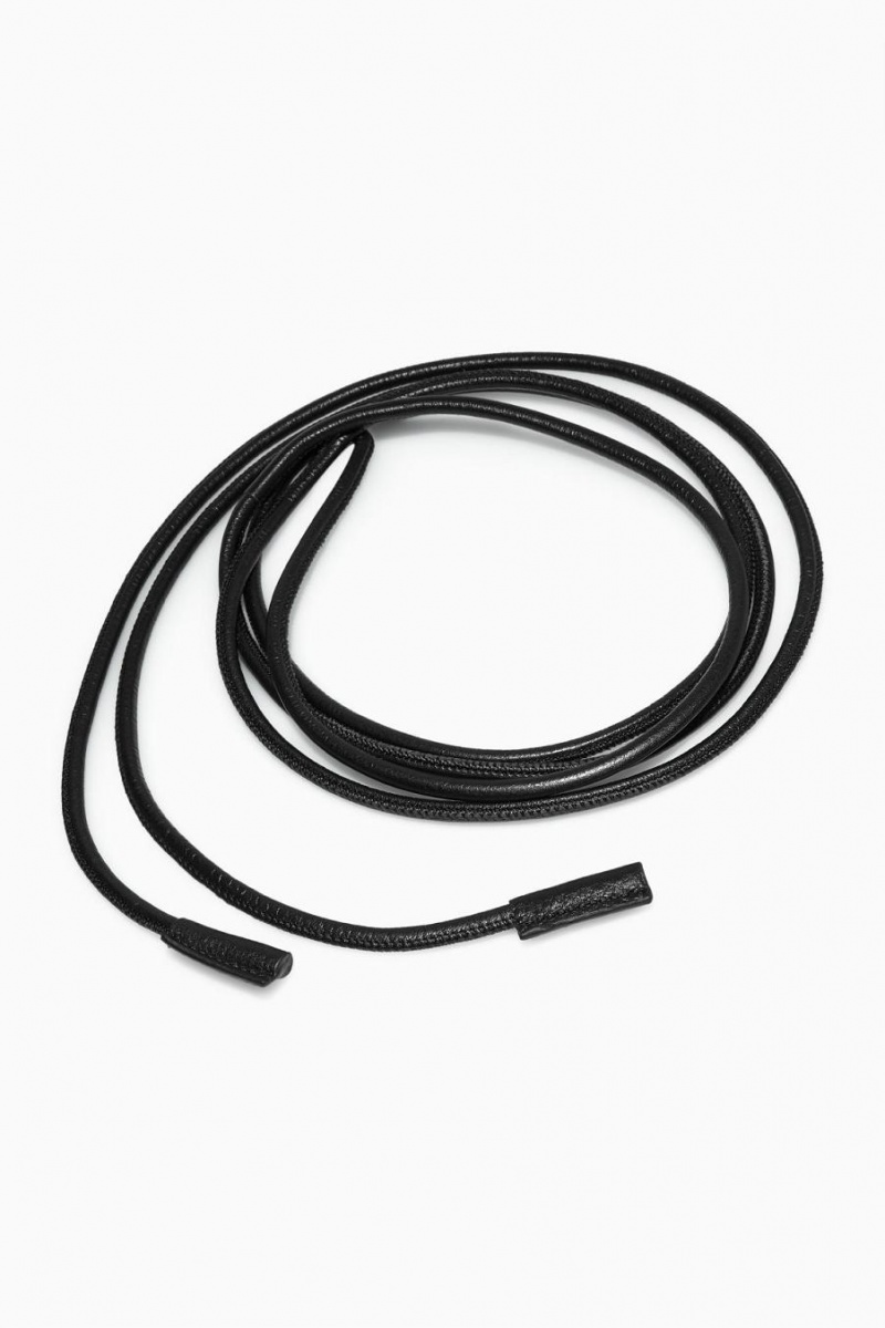 COS Bőr Rope Öv Női Fekete | QIS-689470