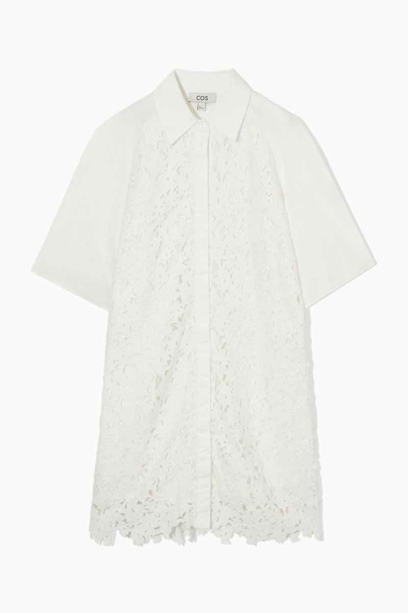 COS Broderie Anglaise Shirt Ruha Női Fehér | NFR-782103