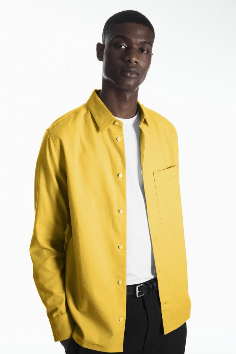 COS Brushed-cotton Ing Férfi Sárga | TVC-187549