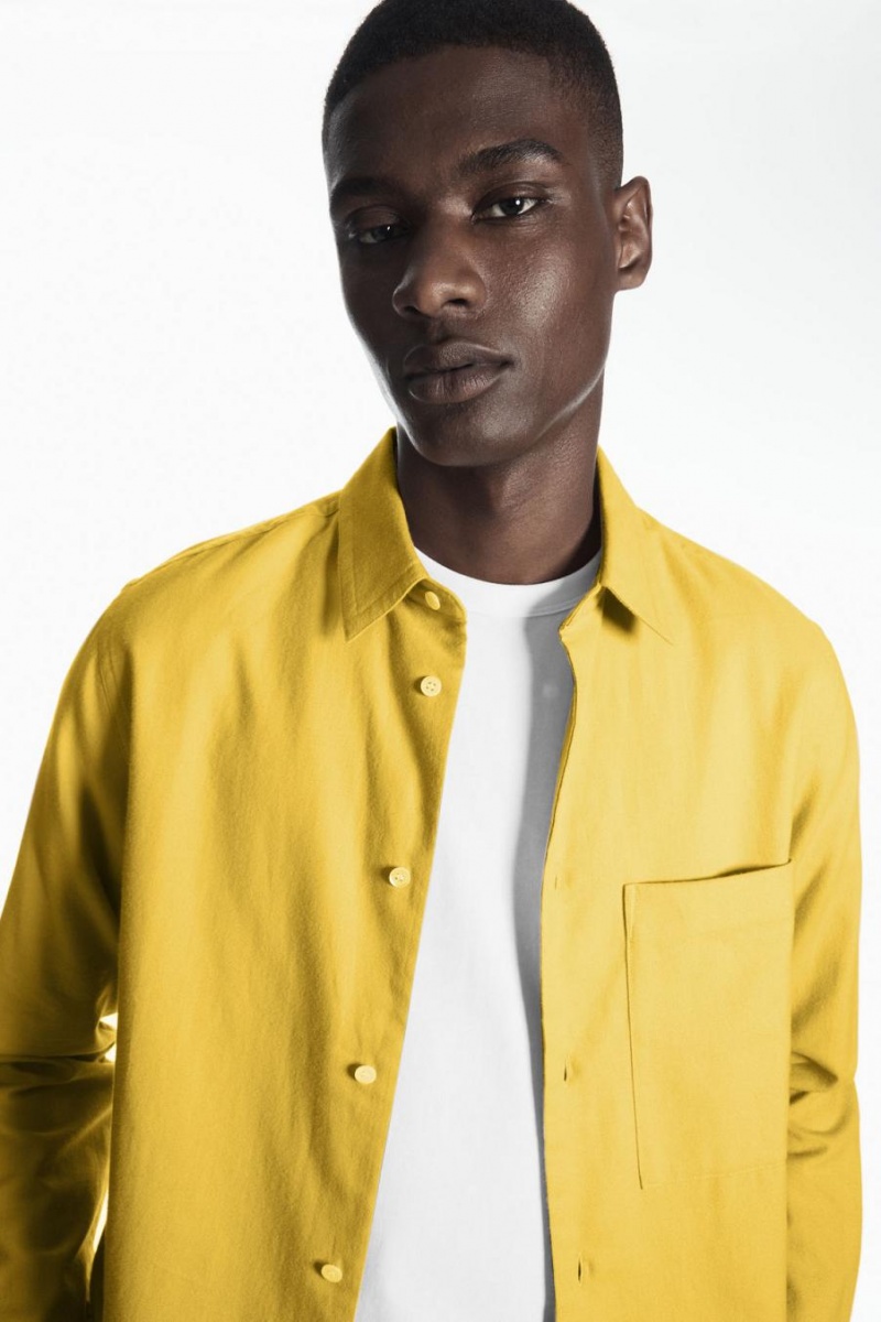 COS Brushed-cotton Ing Férfi Sárga | TVC-187549