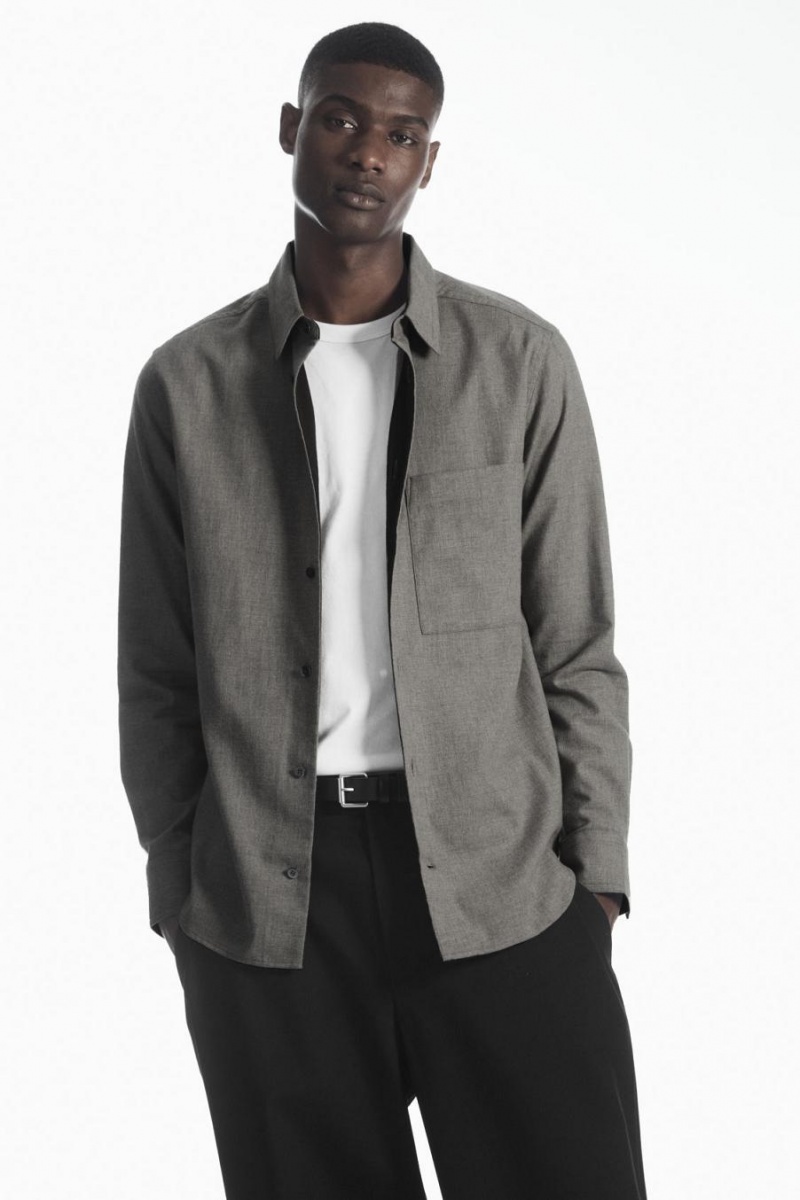 COS Brushed-cotton Ing Férfi Szürke | JUA-875069