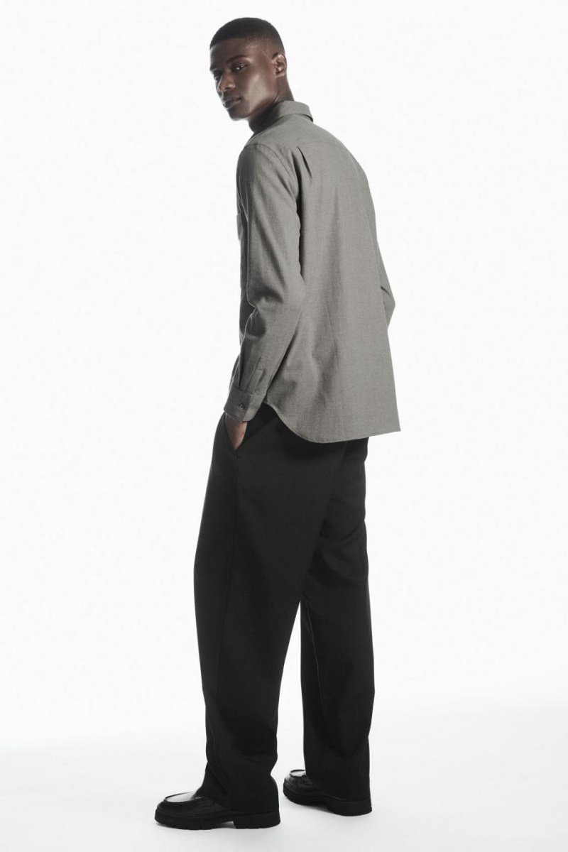 COS Brushed-cotton Ing Férfi Szürke | JUA-875069