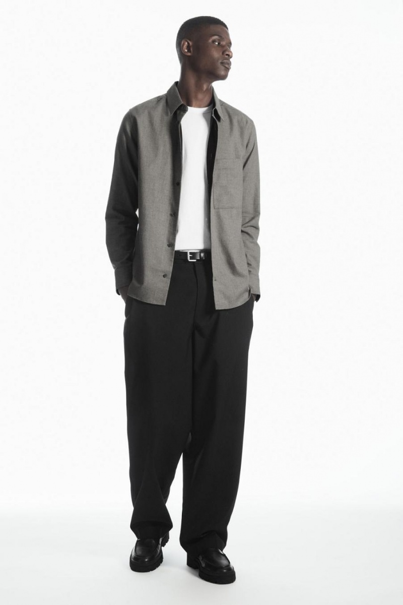 COS Brushed-cotton Ing Férfi Szürke | JUA-875069