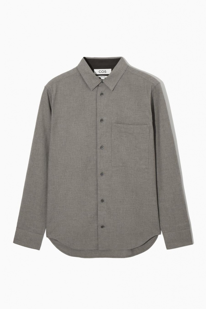 COS Brushed-cotton Ing Férfi Szürke | JUA-875069