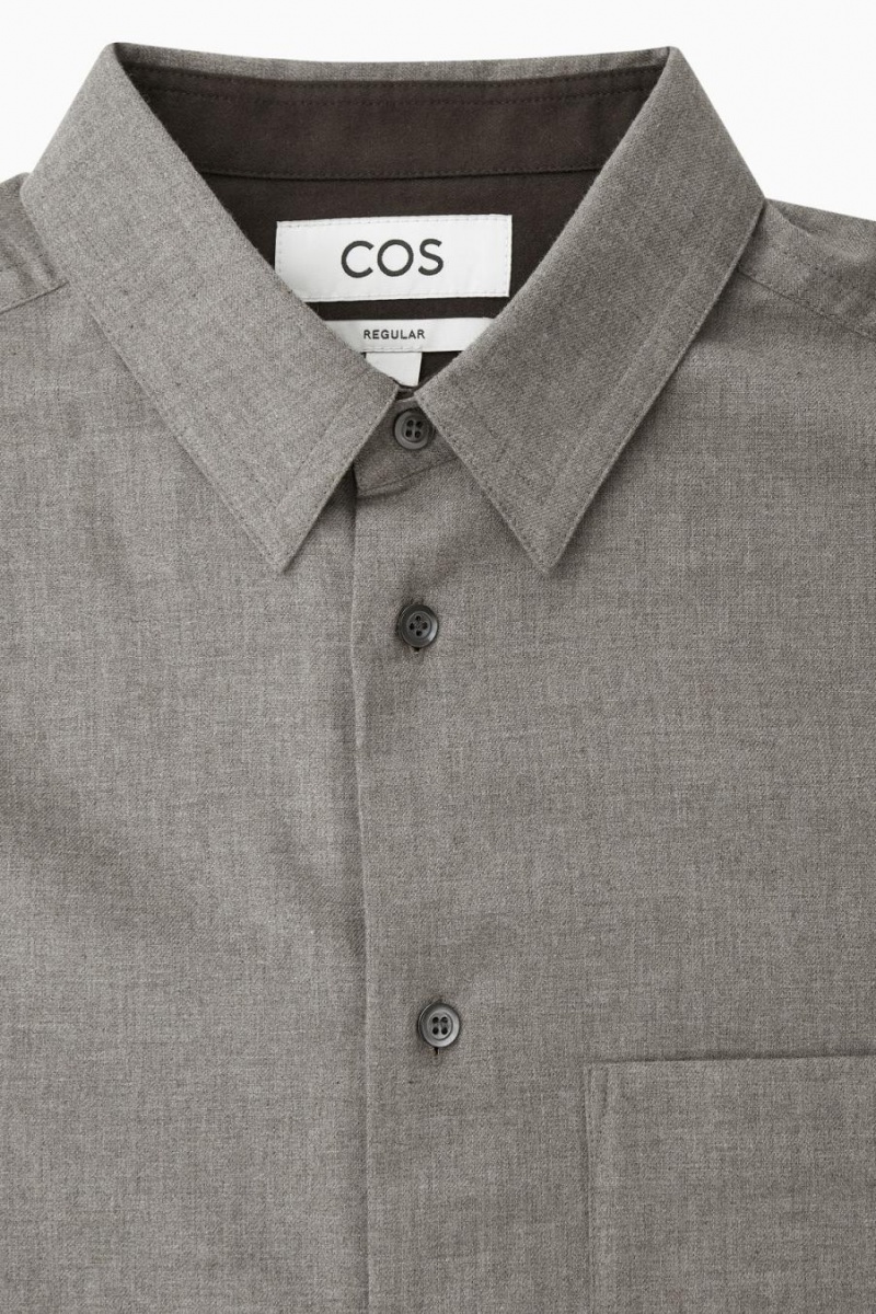 COS Brushed-cotton Ing Férfi Szürke | JUA-875069