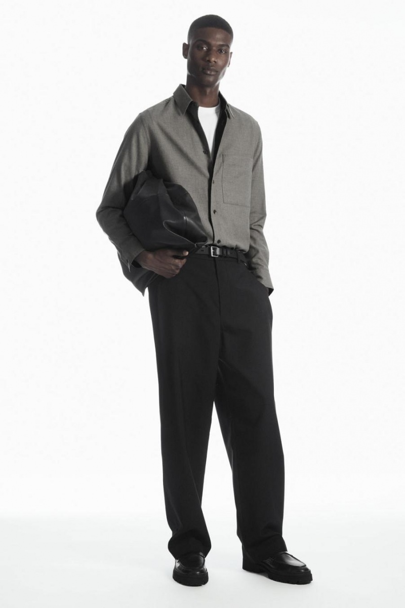 COS Brushed-cotton Ing Férfi Szürke | JUA-875069