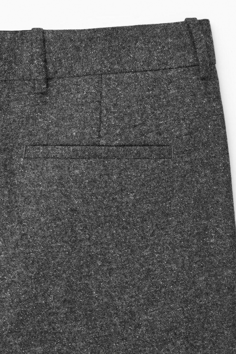 COS Brushed-wool - Egyenes Nadrág Férfi Szürke | UDM-946832