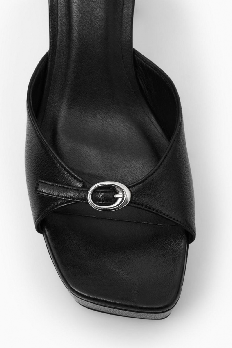 COS Buckled Platform Szandál Női Fekete | EKG-463807