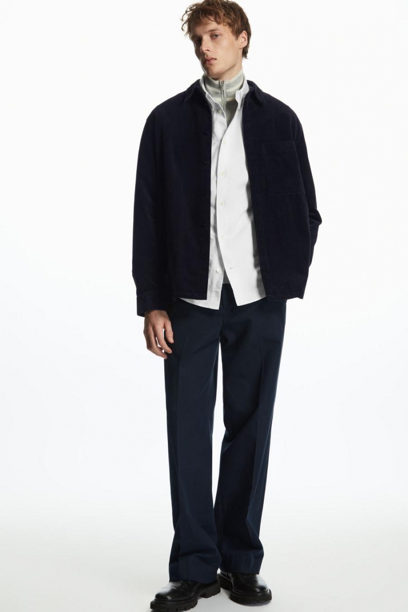 COS Button-down Collar Oxford Ing Férfi Fehér | JSU-349265