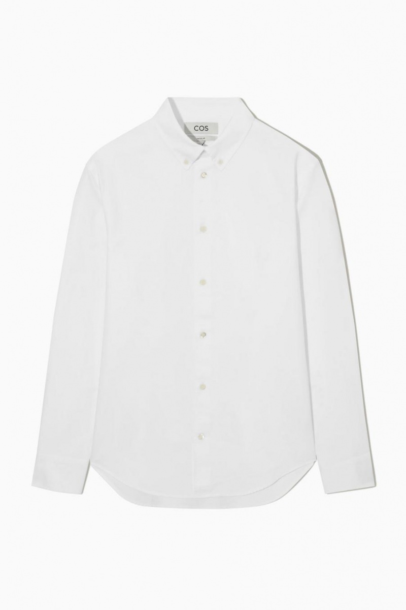 COS Button-down Collar Oxford Ing Férfi Fehér | JSU-349265