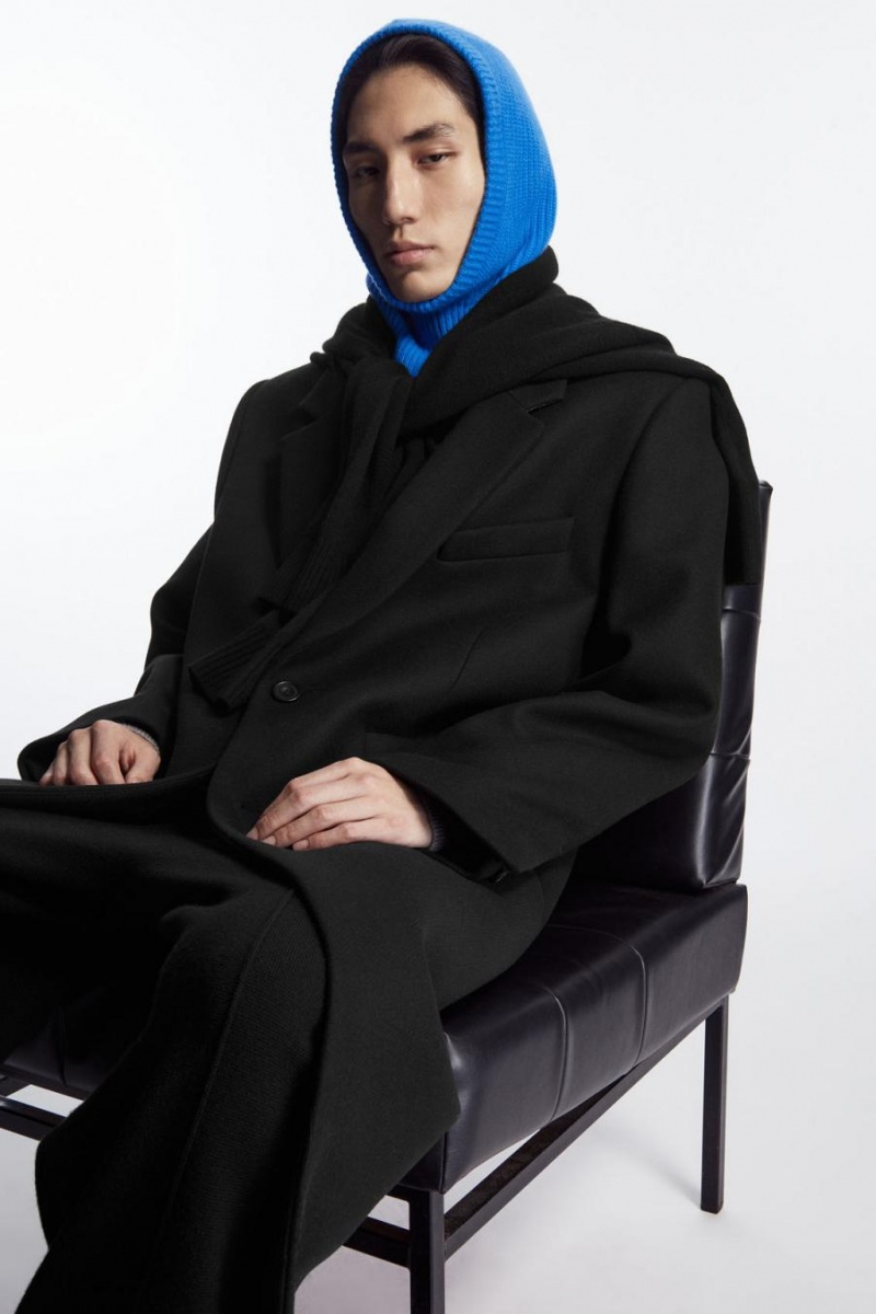 COS Cashmere Balaclava Férfi Kék | LVM-346091