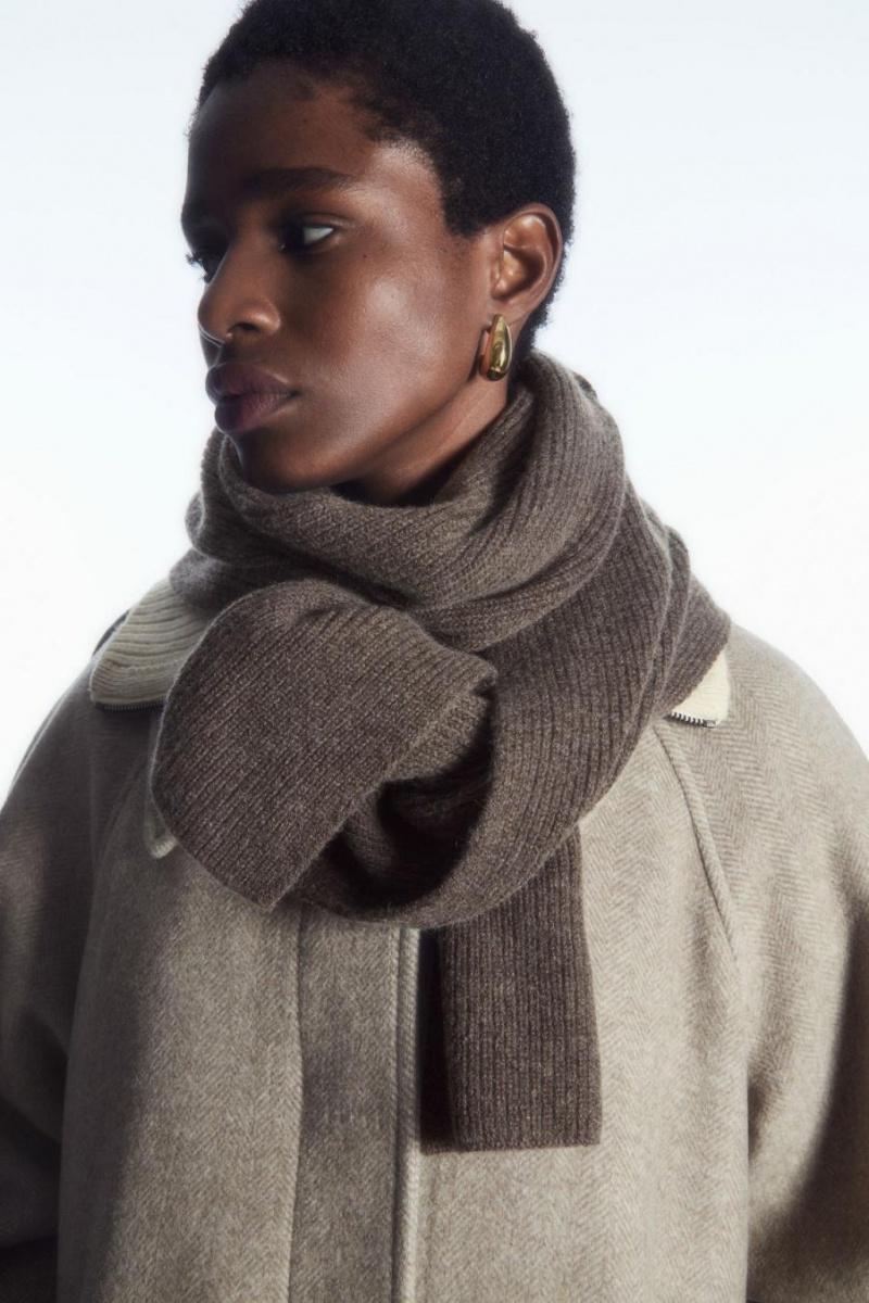 COS Cashmere-blend Sál Férfi Sötétbarna | HWP-608429