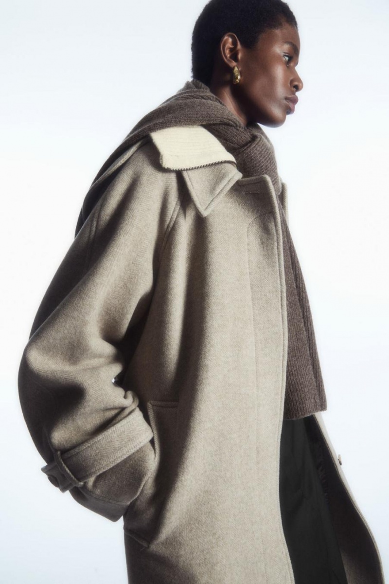 COS Cashmere-blend Sál Férfi Sötétbarna | HWP-608429