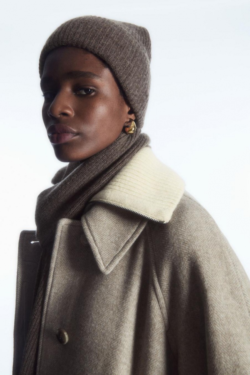 COS Cashmere-blend Sál Férfi Sötétbarna | HWP-608429