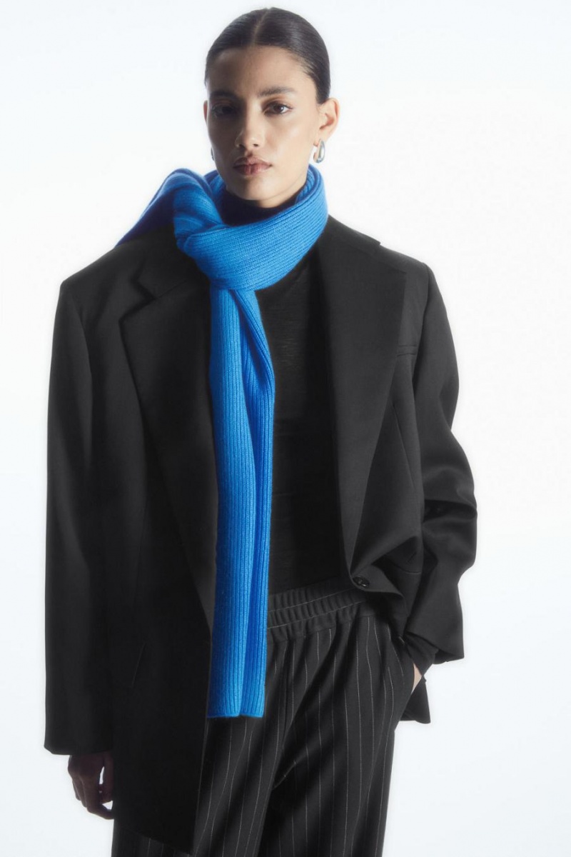 COS Cashmere-blend Sál Férfi Világos Kék | HDR-498127