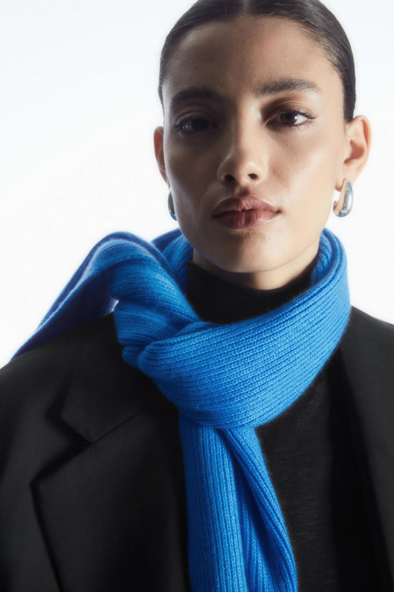 COS Cashmere-blend Sál Férfi Világos Kék | HDR-498127