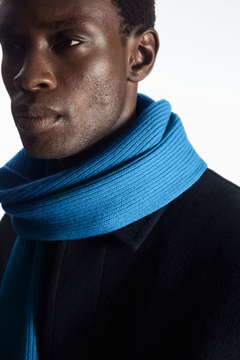 COS Cashmere-blend Sál Férfi Világos Kék | HDR-498127