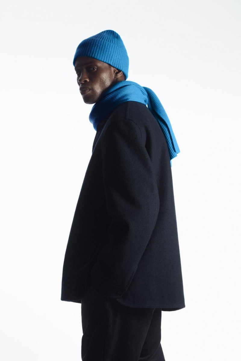 COS Cashmere-blend Sál Férfi Világos Kék | HDR-498127