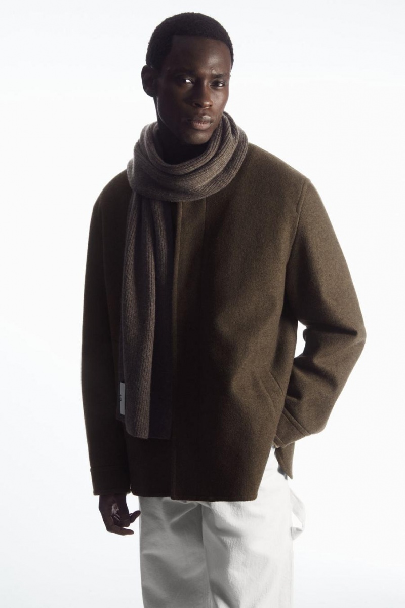 COS Cashmere-blend Sál Női Sötétbarna | ADX-284630