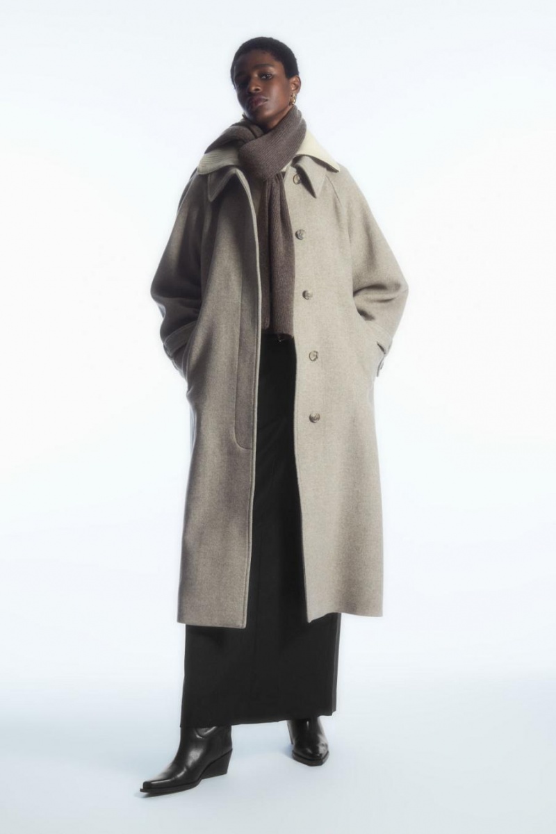 COS Cashmere-blend Sál Női Sötétbarna | ADX-284630