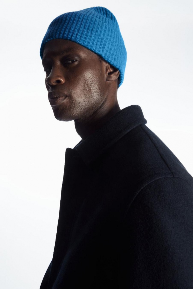 COS Cashmere-blend Télisapka Férfi Világos Kék | WUC-163472