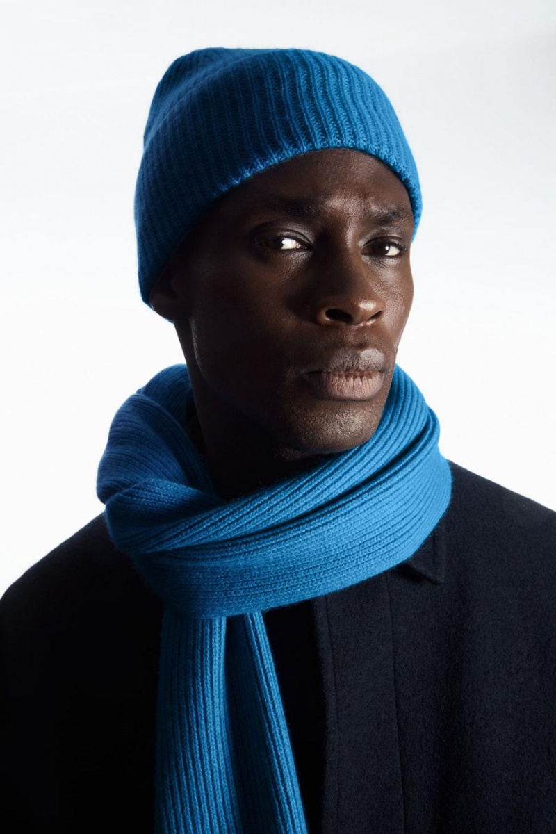 COS Cashmere-blend Télisapka Férfi Világos Kék | WUC-163472