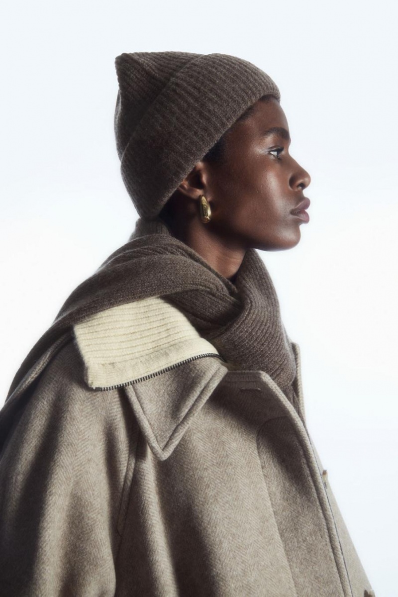 COS Cashmere-blend Télisapka Női Sötétbarna | HZU-945028