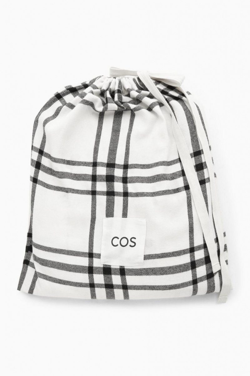 COS Checked Flannel Set Pizsama Női Fehér Fekete | TYI-103982