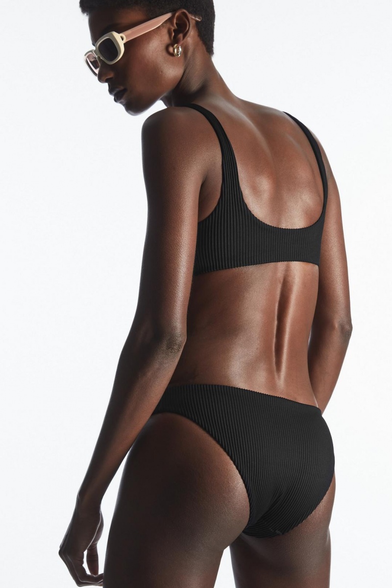 COS Classic Bordázott Bikini Briefs Úszóruhák Női Fekete | LQA-679204