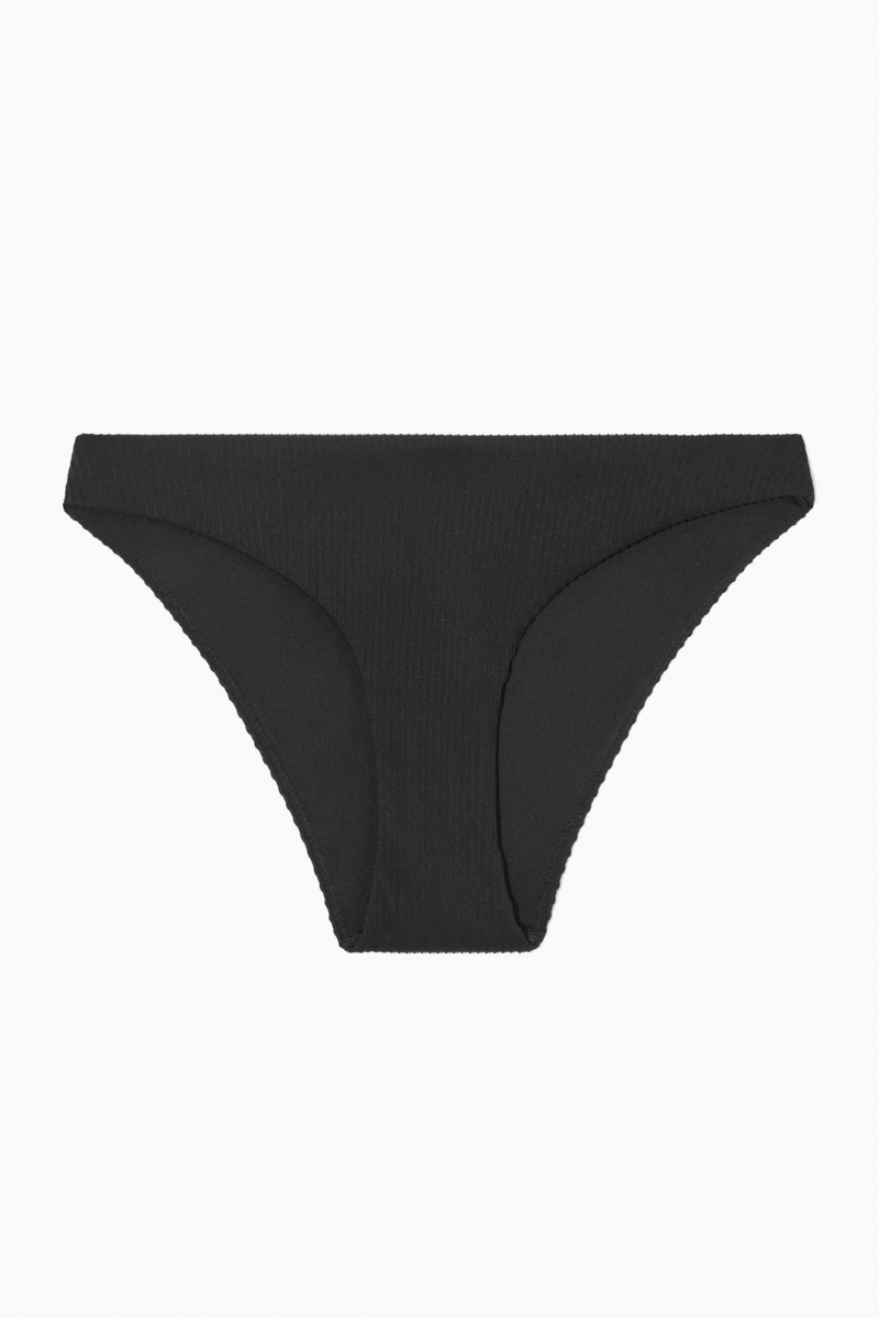 COS Classic Bordázott Bikini Briefs Úszóruhák Női Fekete | LQA-679204