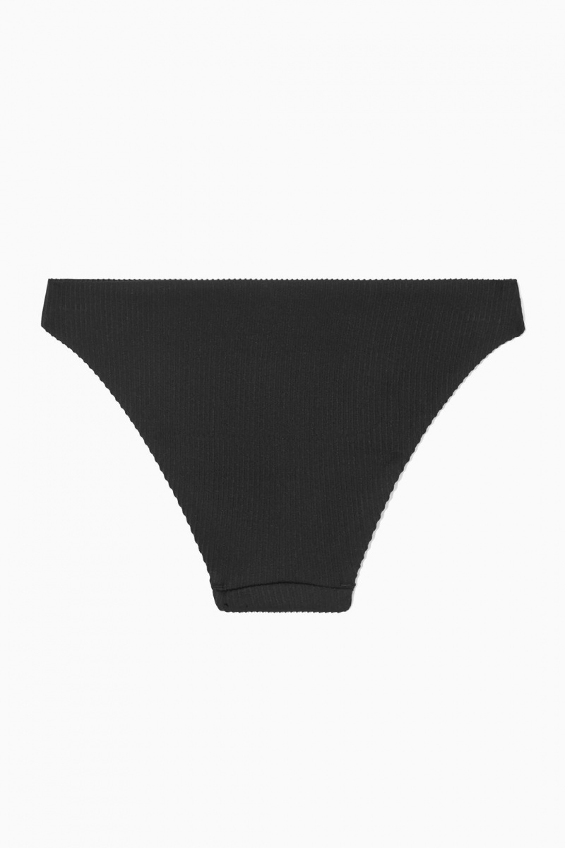 COS Classic Bordázott Bikini Briefs Úszóruhák Női Fekete | LQA-679204