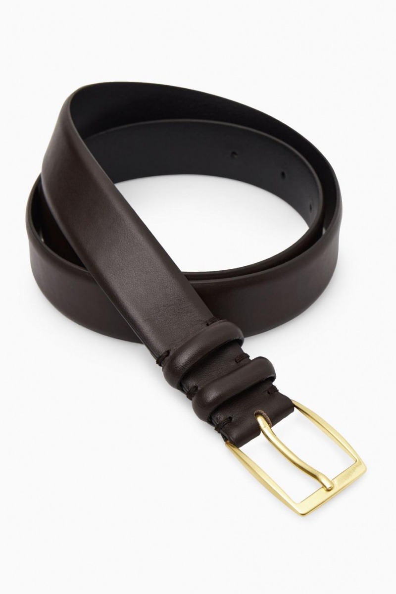 COS Classic Bőr Öv Női Sötétbarna | VBJ-817059