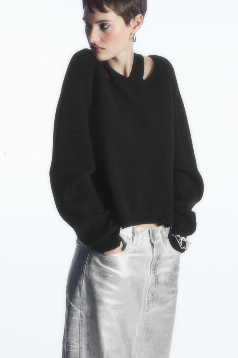 COS Coated-denim Maxi Szoknya Női Titán | MIH-027315