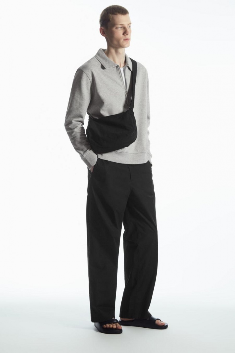 COS Collared Half-zip Pulóver Férfi Szürke | AOC-312875