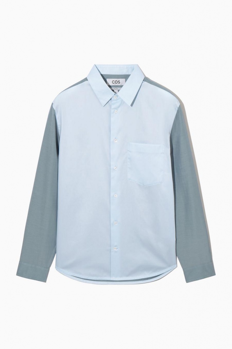COS Colour-block Tailored - Relaxed Ing Férfi Világos Kék Türkiz | CLG-054169