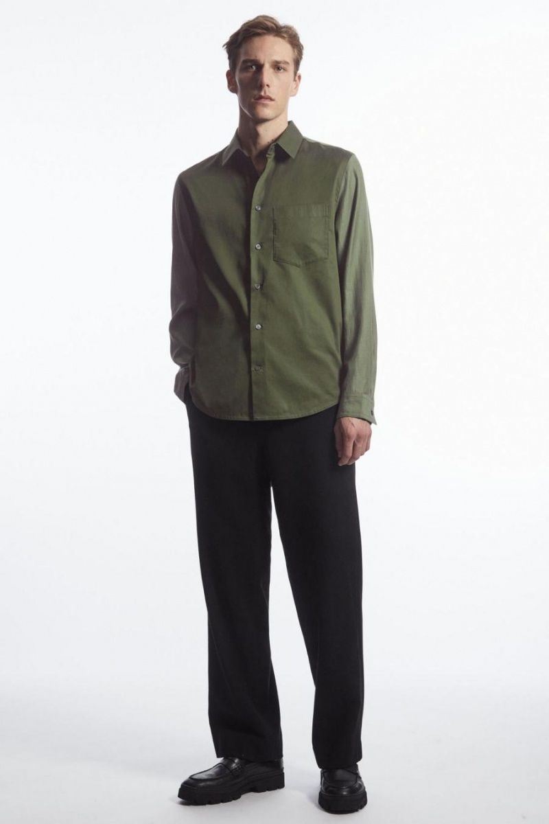 COS Colour-block Tailored - Relaxed Ing Férfi Khaki Zöld | EBR-237109