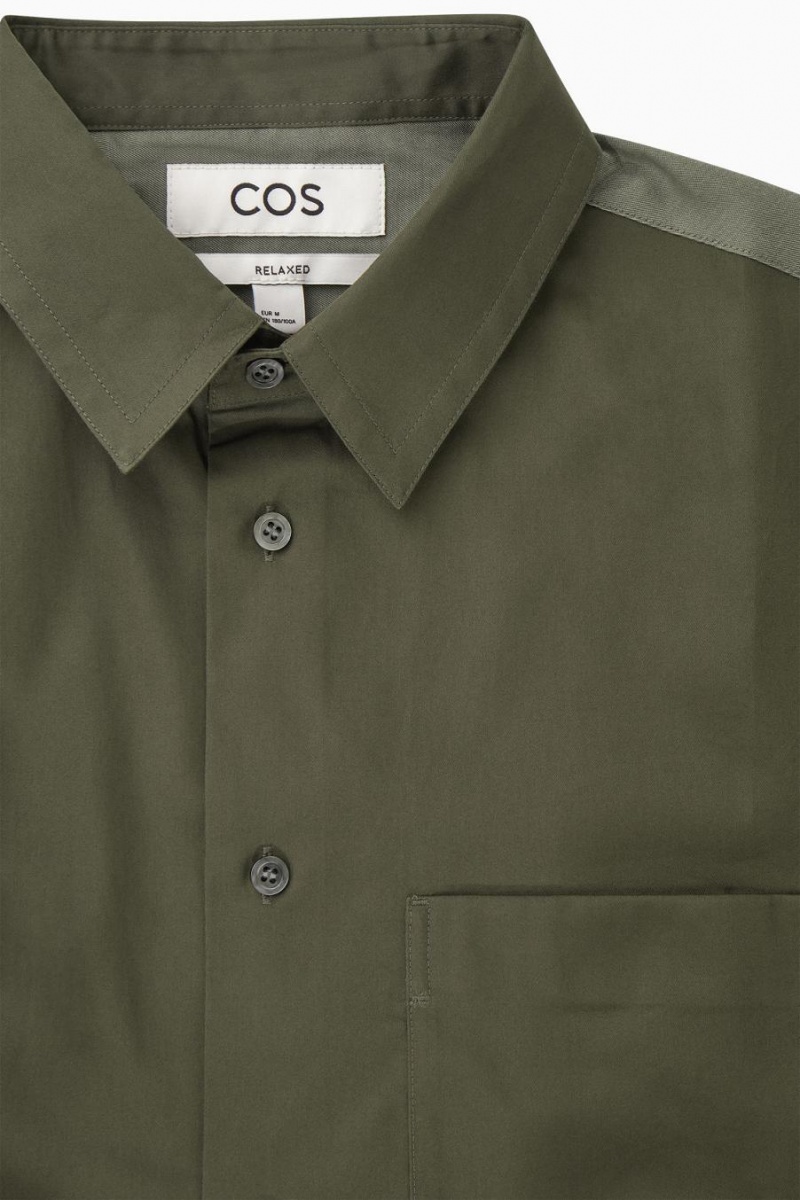 COS Colour-block Tailored - Relaxed Ing Férfi Khaki Zöld | EBR-237109
