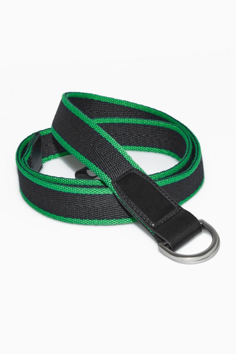 COS Colour-block Webbing D-ring Öv Férfi Sötétkék Zöld | KRA-386215