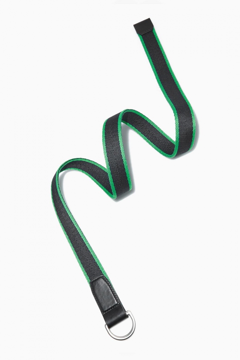 COS Colour-block Webbing D-ring Öv Férfi Sötétkék Zöld | KRA-386215