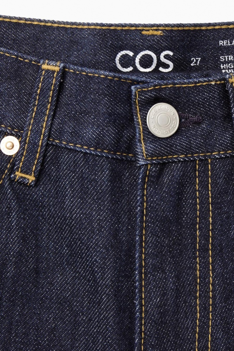 COS Column - Egyenes Farmernadrág Női Sötétkék | KJD-072395