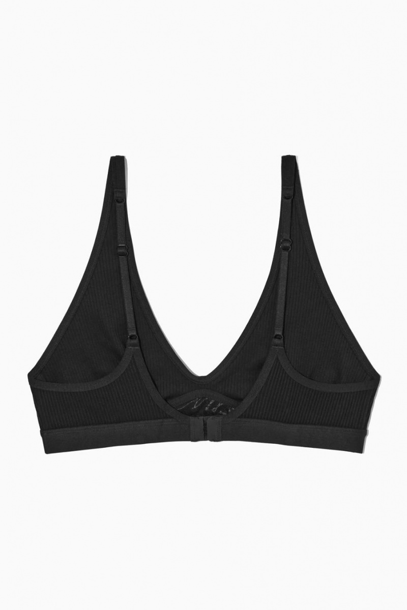 COS Contouring Bordázott Triangle Melltartó Női Fekete | RTY-138625