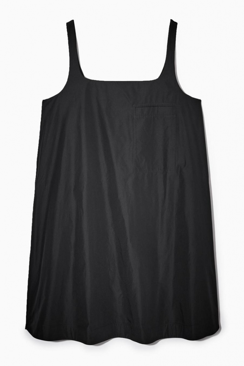 COS Contrast-panel Mini Ruha Női Fekete | RHE-715380
