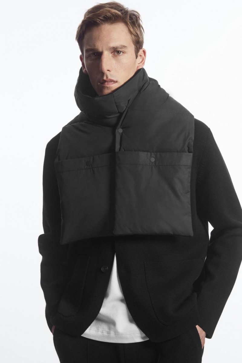 COS Convertible Párnázott Sál Férfi Fekete | DWS-073261
