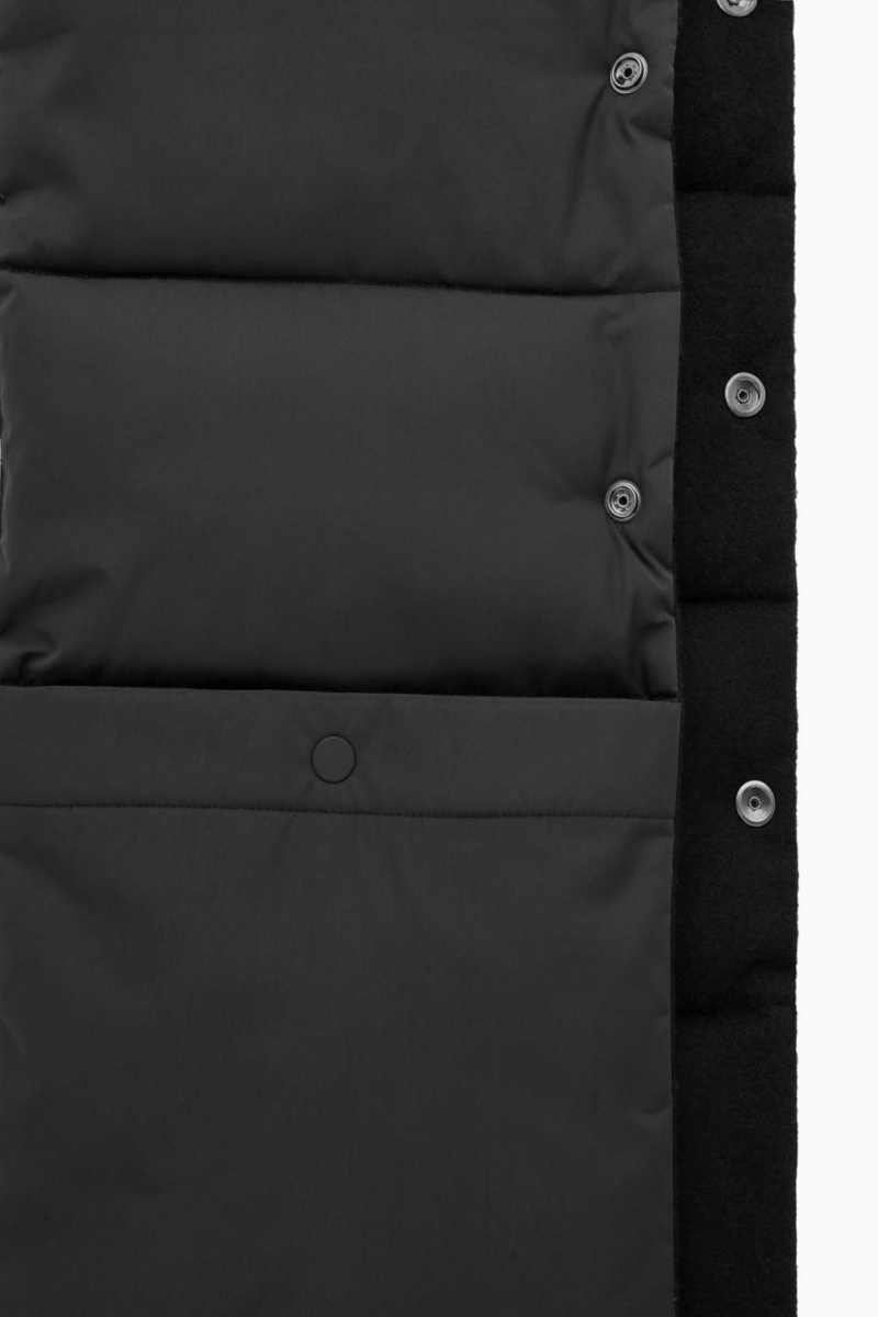 COS Convertible Párnázott Sál Férfi Fekete | DWS-073261