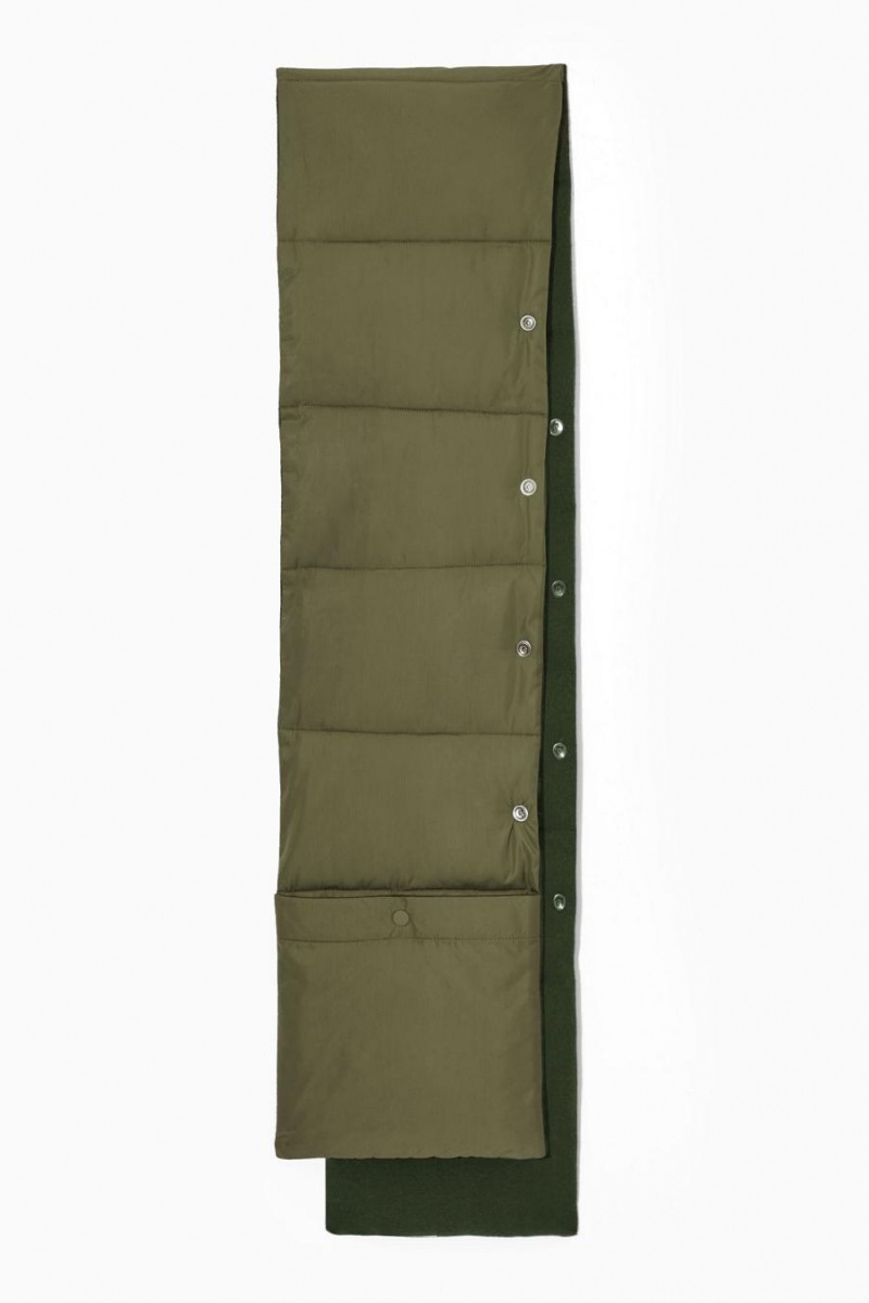 COS Convertible Párnázott Sál Férfi Khaki Zöld | ENC-756014