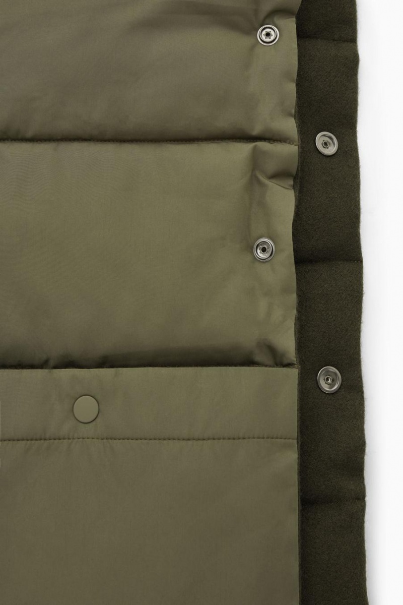 COS Convertible Párnázott Sál Férfi Khaki Zöld | ENC-756014