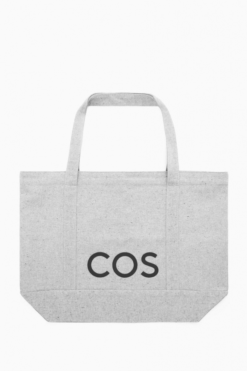 COS Cos Utility Tote - Vászon Táska Férfi Szürke | WES-821437